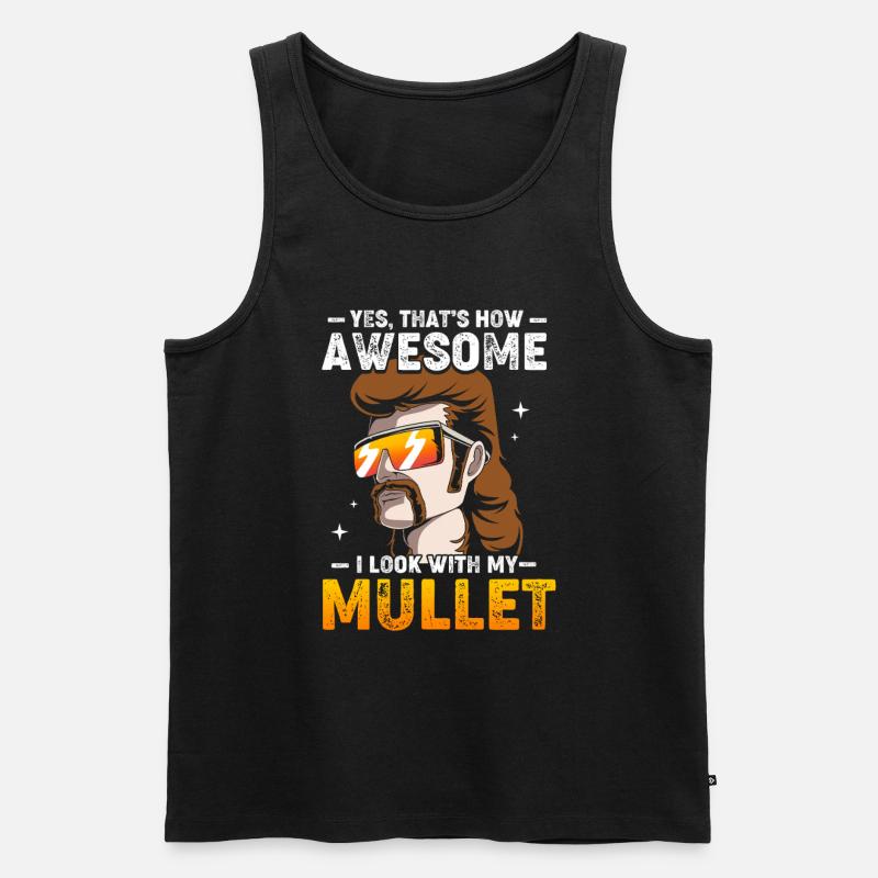 Mullet Haarschnitt Vokuhila - Männer Premium Bio Tank Top - Schwarz
