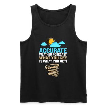 Wetter Meteorologie Meteorologe - Männer Premium Bio Tank Top - Schwarz - Vorne - Michal (187cm)