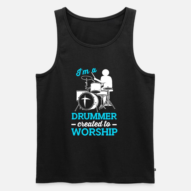 Drumsticks Schlagzeug Schlagzeuger - Männer Premium Bio Tank Top - Schwarz