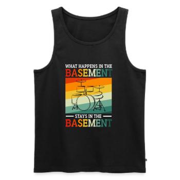 Schlagzeuger Schlagzeug Drumsticks - Männer Premium Bio Tank Top - Schwarz - Vorne - Michal (187cm)