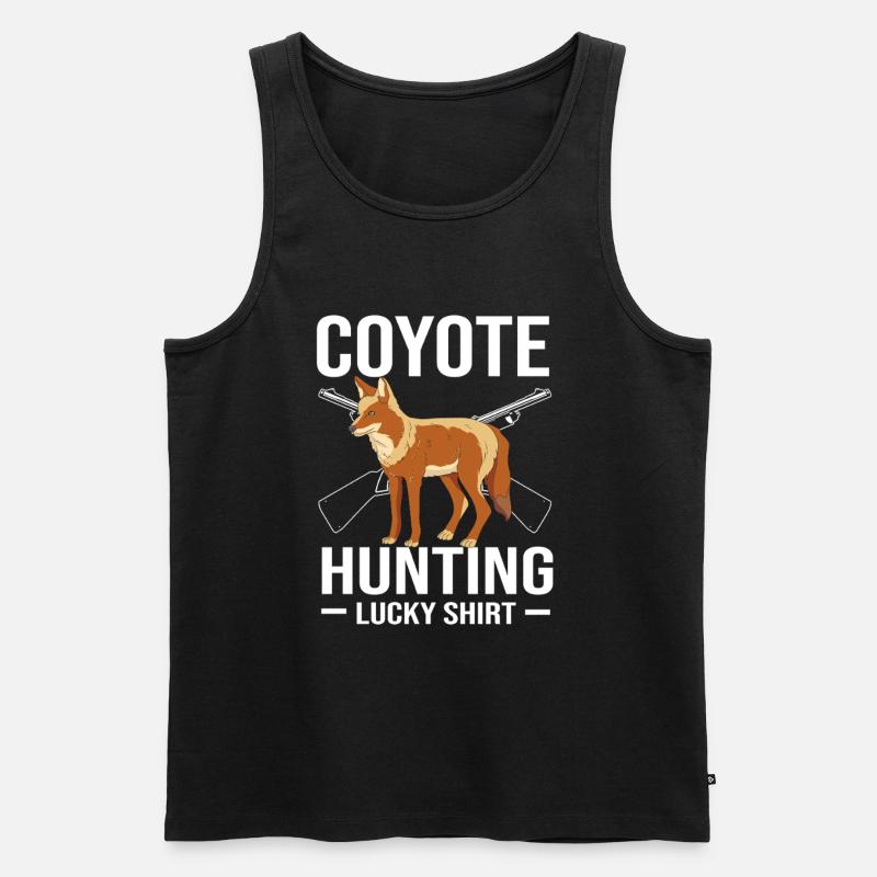 Kojote Jagd Jäger - Männer Premium Bio Tank Top - Schwarz