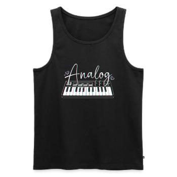 DJ Djing Label Keyboard - Männer Premium Bio Tank Top - Schwarz - Vorne - Michal (187cm)