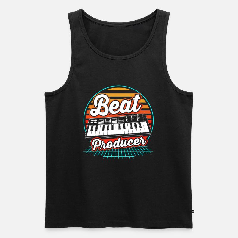 Keyboard DJ Djing Label - Männer Premium Bio Tank Top - Schwarz