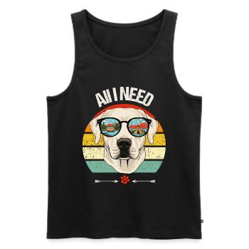 Camping Camper Labrador Hund Campingplatz Caravan - Männer Premium Bio Tank Top - Schwarz - Vorne - Michal (187cm)