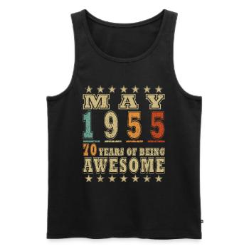 70 Jahre Vintage Mai 1955 Geburtstagsgeschenk - Männer Premium Bio Tank Top - Schwarz - Vorne - AI Model Male 178 light (178cm)