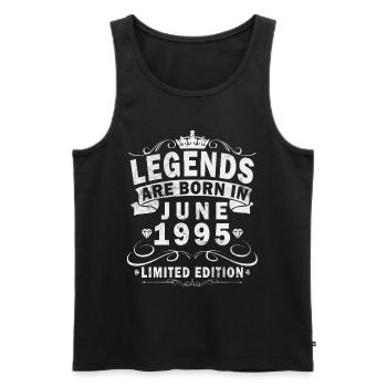 1995 June 1995 Jubilee June 1995 June - Men's Premium Organic Tank Top - black - Front - Michal (187cm)