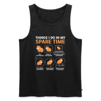 Capybara Capibara - Männer Premium Bio Tank Top - Schwarz - Vorne - AI Model Male 178 light (178cm)