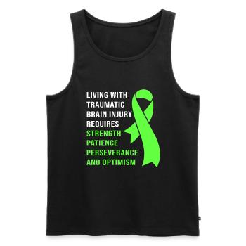 Traumatic brain injury, traumatic brain injury, car accident - Men's Premium Organic Tank Top - black - Front - AI Model Male 178 light (178cm)