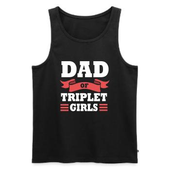 Drillinge Vater Papa - Männer Premium Bio Tank Top - Schwarz - Vorne - AI Model Male 178 light (178cm)