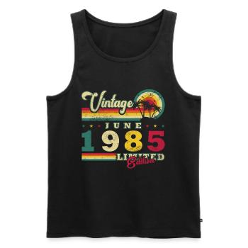 Juni 1985 | Geburtstag 1985 Jahrgang Juni 1985 - Männer Premium Bio Tank Top - Schwarz - Vorne - Michal (187cm)