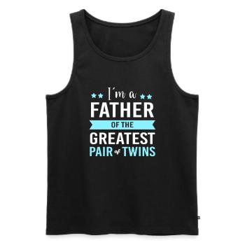 twin dad twins father - Men's Premium Organic Tank Top - black - Front - AI Model Male 178 light (178cm)