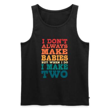 Zwillinge Vater Zwilling Papa - Männer Premium Bio Tank Top - Schwarz - Vorne - Michal (187cm)