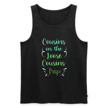 Cousin - Männer Premium Bio Tank Top - Schwarz - Vorne - AI Model Male 178 light (178cm)