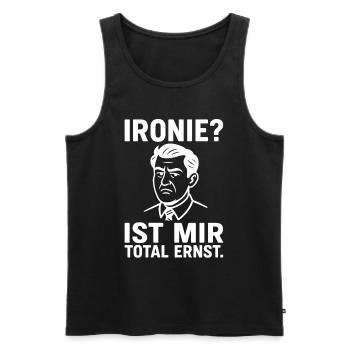 Sarkusmus Spruch Schwarzer Humor Lustiges Ironie - Männer Premium Bio Tank Top - Schwarz - Vorne - Michal (187cm)