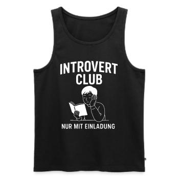 Schüchterne Person Introvertiert Club - Männer Premium Bio Tank Top - Schwarz - Vorne - Michal (187cm)