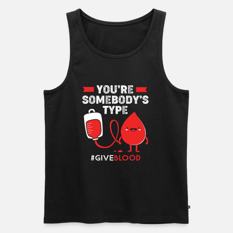 Blutspende Blut Blutspender - Männer Premium Bio Tank Top - Schwarz