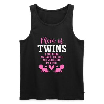 Zwillinge Mama Zwilling Mutter Geschenk - Männer Premium Bio Tank Top - Schwarz - Vorne - AI Model Male 178 light (178cm)