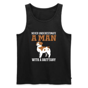 Brittany Dog Brittany Dog - Men's Premium Organic Tank Top - black - Front - Michal (187cm)