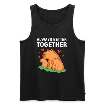 Capybara Capibara - Männer Premium Bio Tank Top - Schwarz - Vorne - AI Model Male 178 light (178cm)