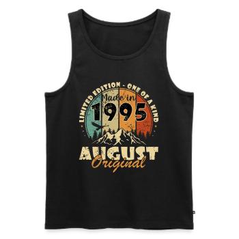 August 1995 Geburtstagsgeschenk August 1995 August - Männer Premium Bio Tank Top - Schwarz - Vorne - Michal (187cm)