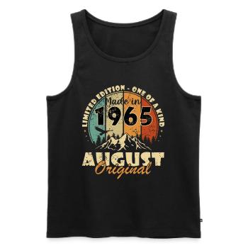 August 1965 Birthday present August 1965 August - Men's Premium Organic Tank Top - black - Front - Michal (187cm)