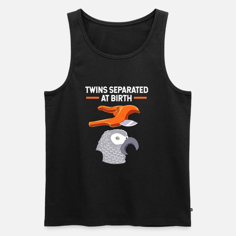 Papagei Grau Graupapagei - Männer Premium Bio Tank Top - Schwarz