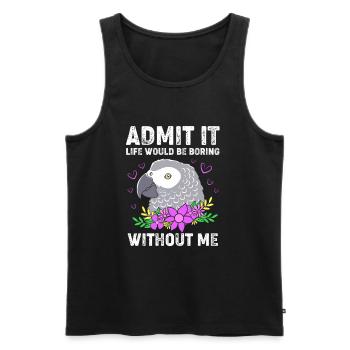 Parrot Gray Gray Parrot - Men's Premium Organic Tank Top - black - Front - AI Model Male 178 light (178cm)