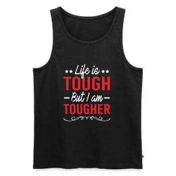 Workaholic Sprüche - Männer Premium Bio Tank Top - Schwarz - Vorne - AI Model Male 178 light (178cm)