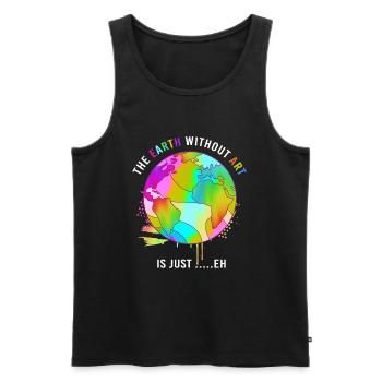 Earth Day - Männer Premium Bio Tank Top - Schwarz - Vorne - AI Model Male 178 light (178cm)