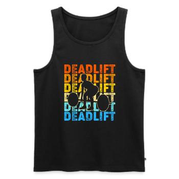 Gym Soulevé de terre Fitness Entraînement Haltère Bodybuilder - Débardeur bio Premium Homme - noir - Devant - Michal (187cm)