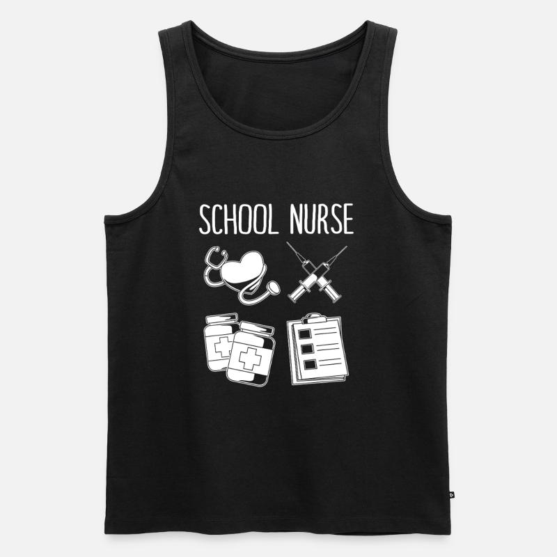 Krankenschwester Schule - Männer Premium Bio Tank Top - Schwarz
