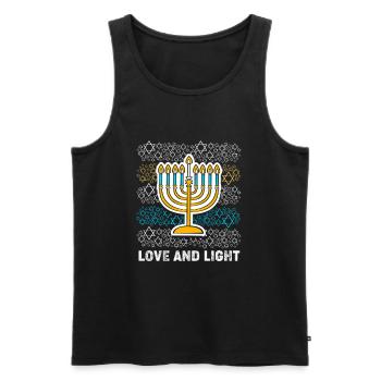 Hanukkah Chanukkah Hanukah - Men's Premium Organic Tank Top - black - Front - AI Model Male 178 light (178cm)