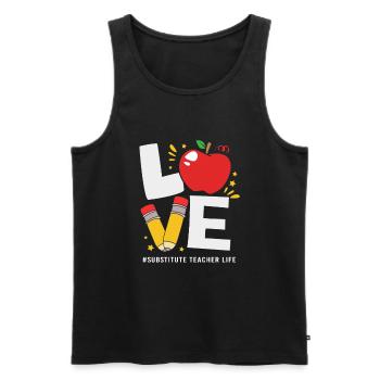 Substitute Teacher Substitute Teacher - Men's Premium Organic Tank Top - black - Front - AI Model Male 178 light (178cm)