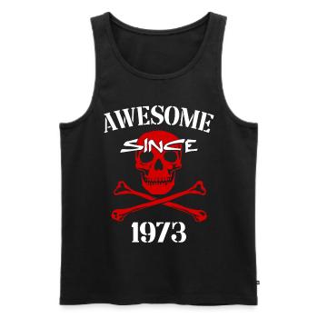 Awesome since 1973 Red Skull - Men's Premium Organic Tank Top - black - Front - AI Model Male 178 light (178cm)