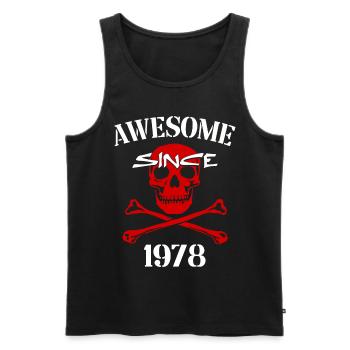 Awesome since 1978 Red Skull - Men's Premium Organic Tank Top - black - Front - AI Model Male 178 light (178cm)