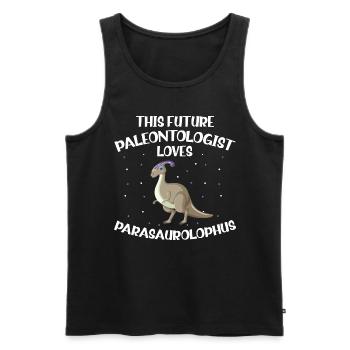 Paläontologie-Lehrer und Parasaurolophus Motif - Männer Premium Bio Tank Top - Schwarz - Vorne - AI Model Male 178 light (178cm)