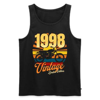 Motorrad Jahrgang 1998 Geburtstag 25 Jahre Biker - Männer Premium Bio Tank Top - Schwarz - Vorne - Michal (187cm)