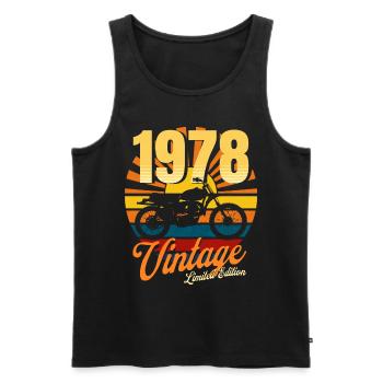 Motorcycle born in 1978 birthday 45 years biker - Men's Premium Organic Tank Top - black - Front - Michal (187cm)