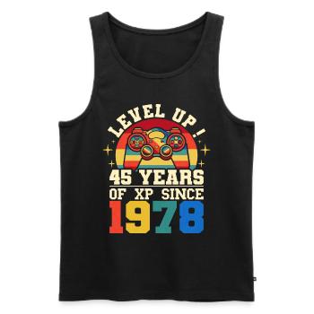 Niveau 45 1978 Anniversaire Gamer 45 ans - Débardeur bio Premium Homme - noir - Devant - Michal (187cm)