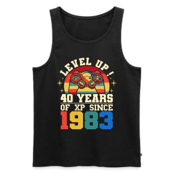 Level 40 1983 Birthday Gamer 40 Jahre - Männer Premium Bio Tank Top - Schwarz - Vorne - AI Model Male 178 light (178cm)