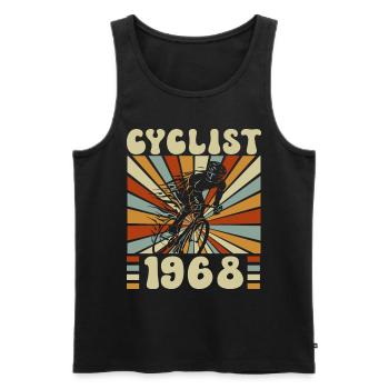 Fête Cycliste Né En 1968 55 Ans Anniversaire - Débardeur bio Premium Homme - noir - Devant - Michal (187cm)