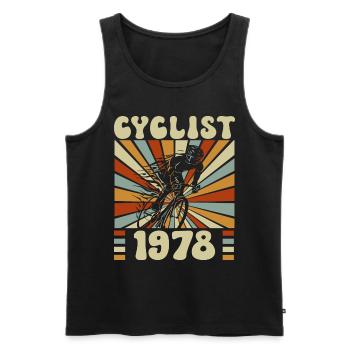 Fête Cycliste Né En 1978 45 Ans Anniversaire - Débardeur bio Premium Homme - noir - Devant - Michal (187cm)