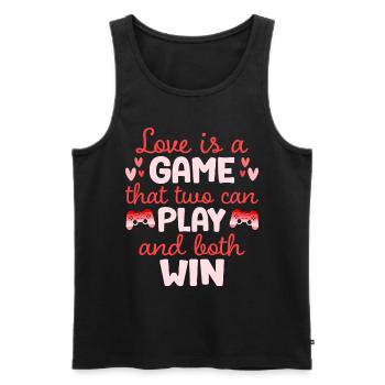 Couple Gamers Geek Humor Valentine's Day Couple - Men's Premium Organic Tank Top - black - Front - Michal (187cm)