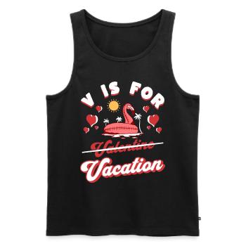 V is for holiday humor Valentine's Day - Men's Premium Organic Tank Top - black - Front - AI Model Male 178 light (178cm)