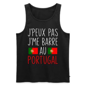 Voyage J'peux Pas J'me Barre Au Portugal - Débardeur bio Premium Homme - noir - Devant - Michal (187cm)