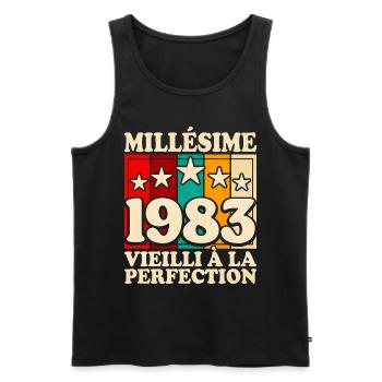 Millésime 1983 Fête 40 Ans Anniversaire - Débardeur bio Premium Homme - noir - Devant - Michal (187cm)