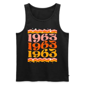 Geburtstagsparty Frau 1963 60-jähriges Jubiläum - Männer Premium Bio Tank Top - Schwarz - Vorne - AI Model Male 178 light (178cm)