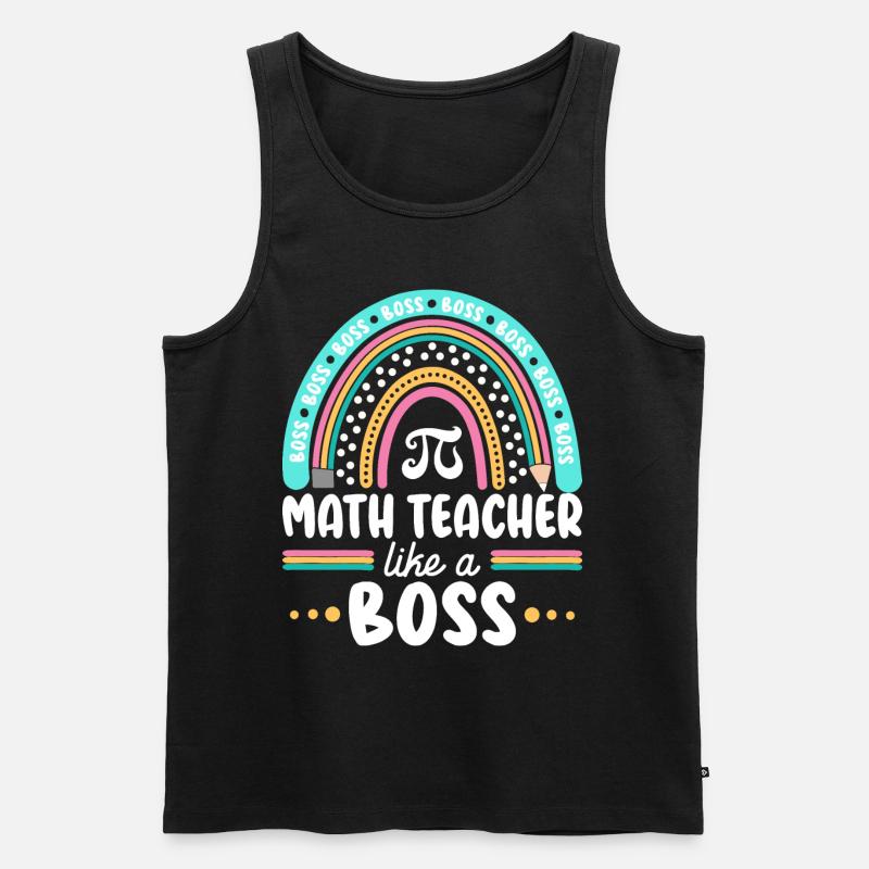 Humor Mathelehrer als Mathechef - Männer Premium Bio Tank Top - Schwarz