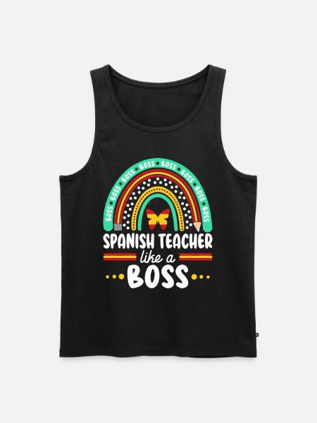 Humor Spanischlehrer als Cheflehrer - Männer Premium Bio Tank Top - Schwarz