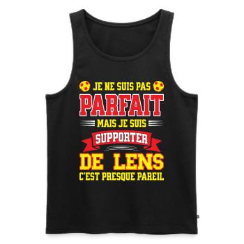 Supporter Football Lens Foot Fier Lensois - Débardeur bio Premium Homme - noir - Devant - AI Model Male 178 light (178cm)